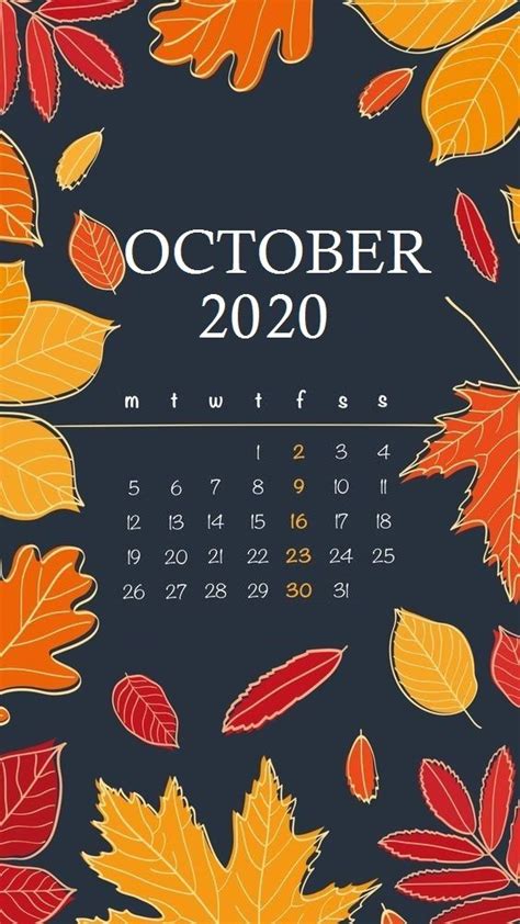 Cute October Calendar Customize And Print