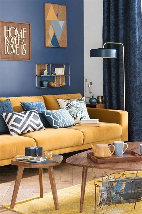 20 Mustard And Blue Living Room Is Combination Colors Are Very Suitable
