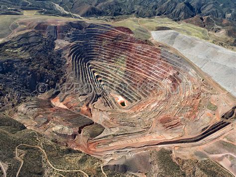 Aerial View Abandoned Magma Copper Open Pit Mine Pinal County Arizona