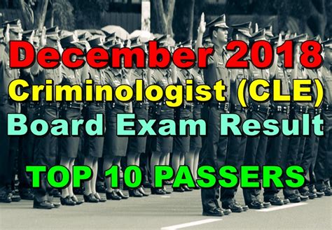 Criminologist Cle Board Exam Result December Top Passers