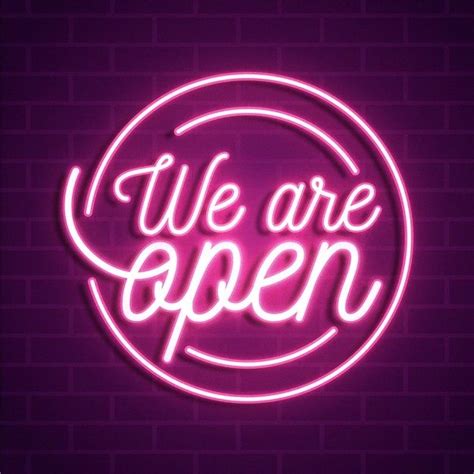 Free Vector We Are Open Neon Sign Neon Signs We Are Open Sign
