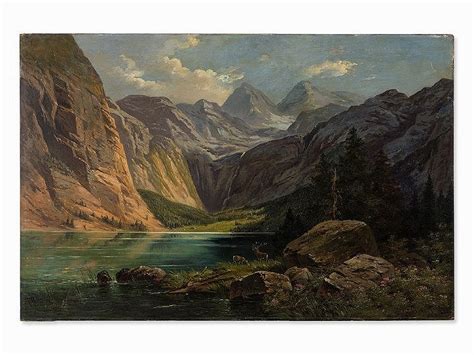 Friedrich Perlberg Mountainscape Painting Early 20th C