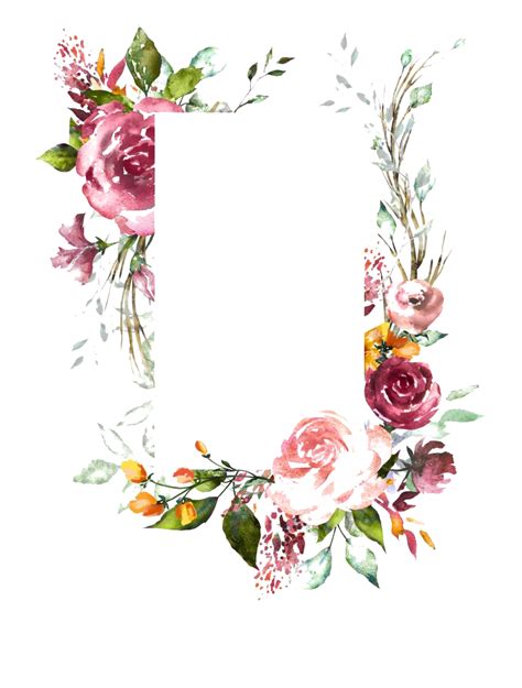 Watercolor Floral Flower Frame Png Photos Png Mart