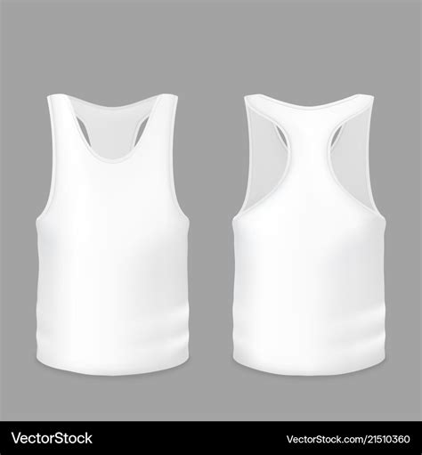 White Tank Top T Shirt Model Royalty Free Vector Image