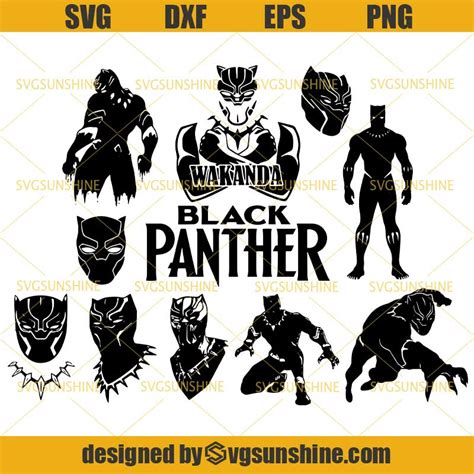 Black Panther Svg Bundle Superheroes Svg Marvel Black Panther Svg