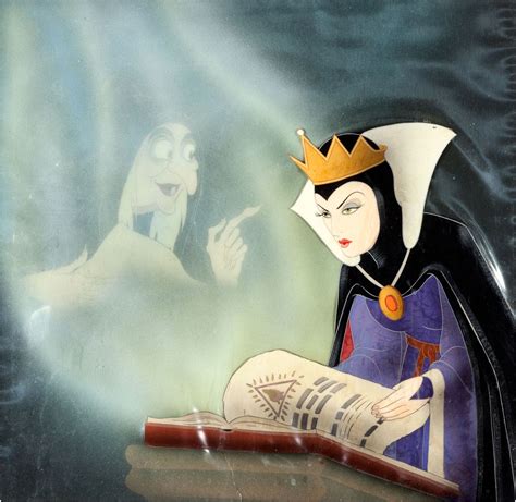 Snow White S Evil Queen And Old Hag Production Cel With Courvoisier Background Set Of Two