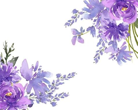 Purple Flower Designs Watercolor Cip Art Lavender Watercolor Flowers