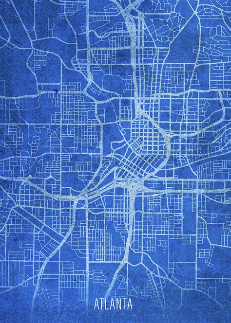 Atlanta Georgia City Street Map Blueprints Mixed Media By Design