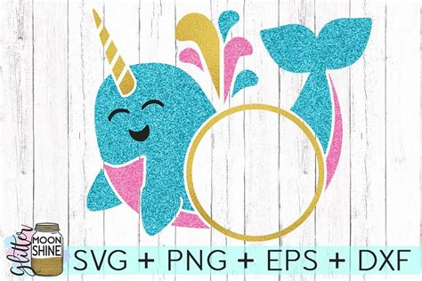 Narwhal Monogram Frame SVG DXF PNG EPS Cutting Files SVGs Design Bundles