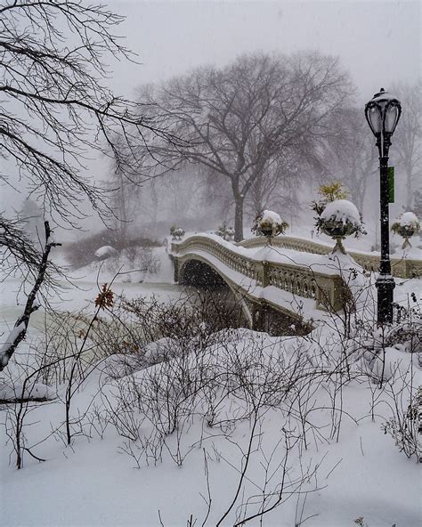 Bow Bridge Central Park By Ericedunn Winter Scenes Winter Scenery
