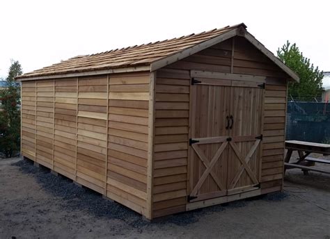 An outdoor shed is the perfect place to store lawn mowers, gear, bike racks and more. Largest Rancher Storage Shed Kit - 10ft x 20ft - R1020
