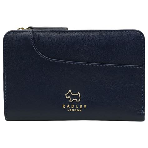 Radley Pockets Leather Medium Zip Top Purse Ink At John Lewis And Partners