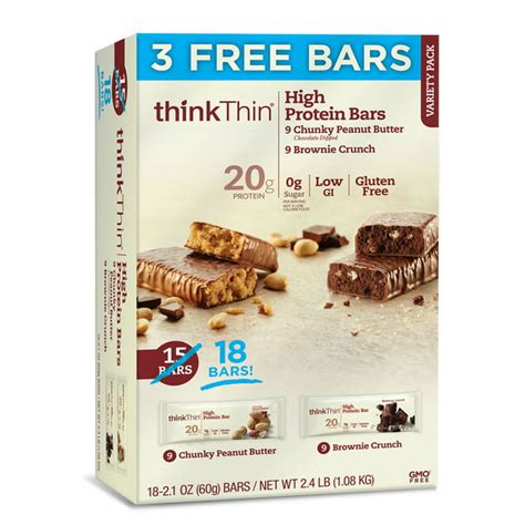 The Thinkthin High Protein Bars Chunky Peanut Butter And Brownie Crunch