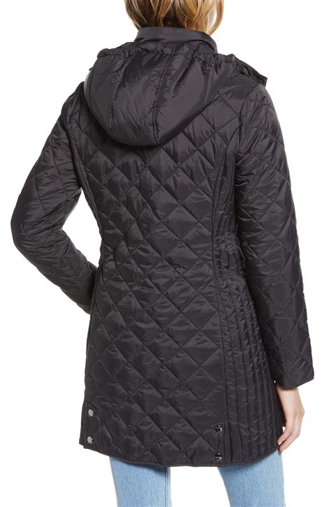 Joules Chatham Longline Quilted Jacket In Black Lyst