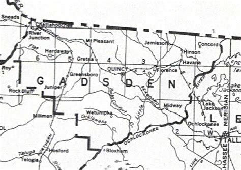 Map Of Gadsden County Florida 1932