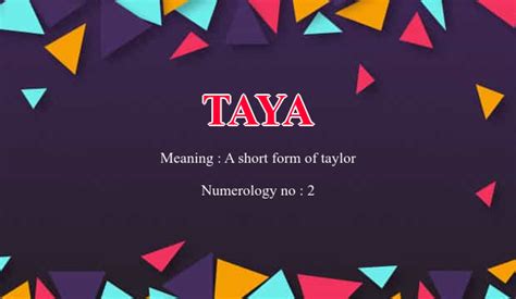 Taya Name Meaning