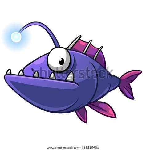 Angler Fish Cartoon Vector Art Illustration Stock Vector Royalty Free