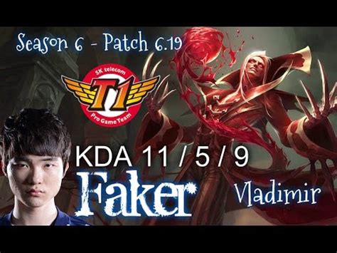 SKT T1 Faker VLADIMIR Vs BRAND Mid Patch 6 19 KR Ranked League Of