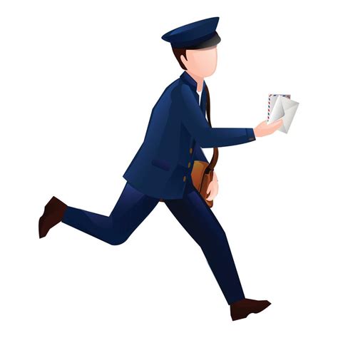 Running Postman Icon Cartoon Vector Mail Man 15120635 Vector Art At