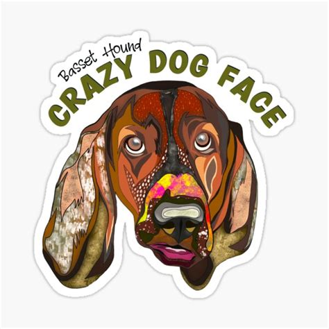 Basset Hound Ugly Dog Face Unique Hand Painted Dog Sticker For Sale