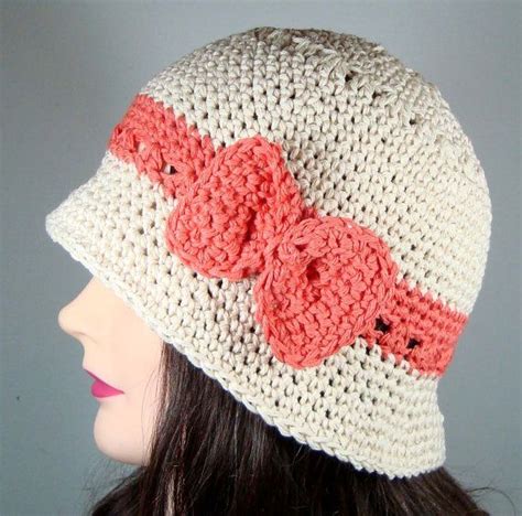 Cloche Hat With Bow In Cream Coral By Melsbellsclochehats On Etsy 35