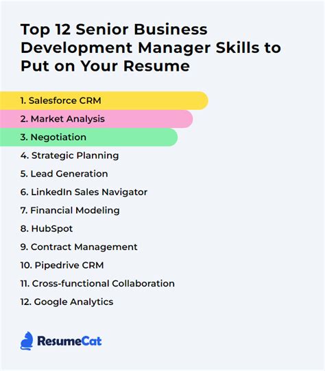 Top 12 Senior Business Development Manager Skills To Put On Your Resume