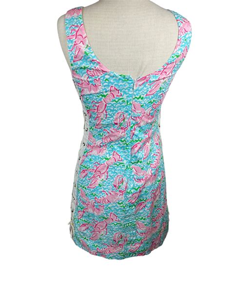 Lilly Pulitzer Delia Tie Lace Up Side Shift Dress Lobstah Roll Lobster
