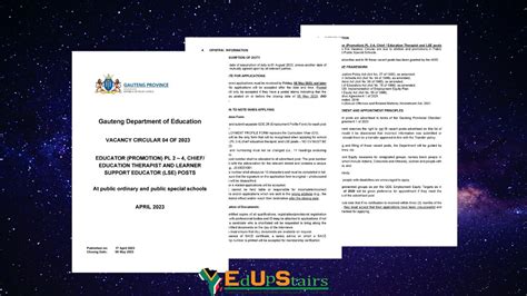 Gauteng Department Of Education Vacancy Circular 04 Of 2023 Educator