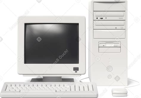 3d Pc Front View Illustration In Png Svg