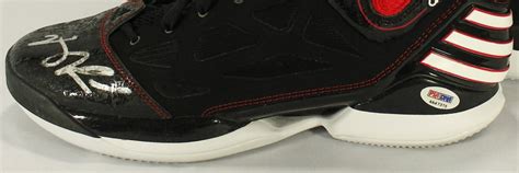 Pair Of Derrick Rose Signed Adidas Custom Game Model Shoe PSA COA Pristine Auction
