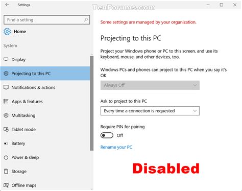 Enable Or Disable Projecting To This Pc In Windows 10 Tutorials