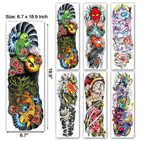 Kotbs Sheets Full Arm Temporary Tattoos Tattoo Sleeves For Men Women Waterproof Removable
