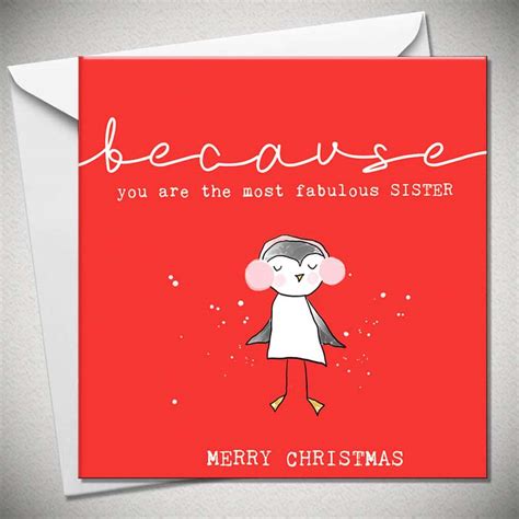 Bexy Boo Fabulous Sister Christmas Card