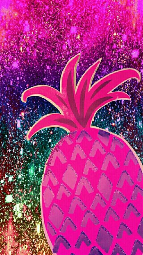 Pineapple Galaxy Glitter Wallpaper I Created For The App Cocoppa