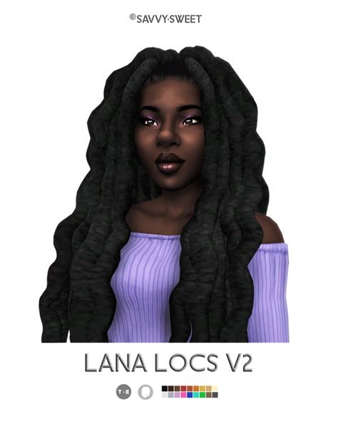 Lana Locs V2 Savvysweet On Patreon In 2020 Sims Hair Sims 4 Hair