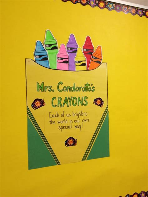 Bulletin Board Crayon Template First Day Of School Activities