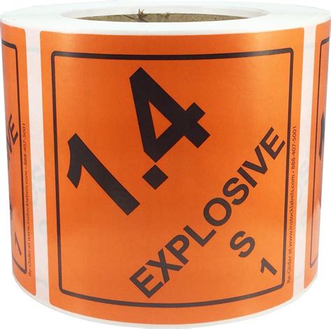 Hazard Class D O T Explosives S Hazmat Labels Inch Square