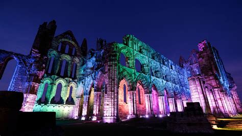 A Light Display Has Illuminated Uks Historic Whitby Abbey A Landmark