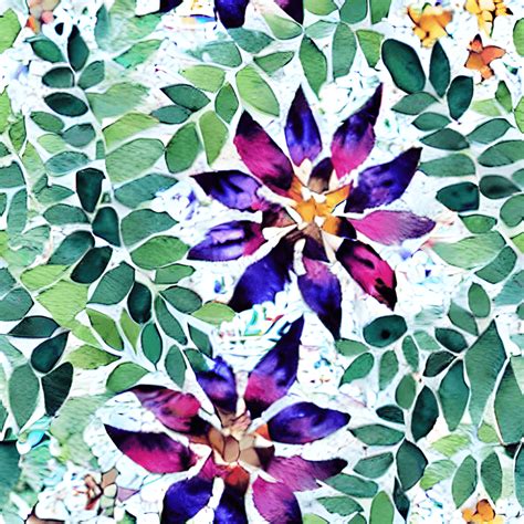 Watercolor Floral Mosaic Primary · Creative Fabrica