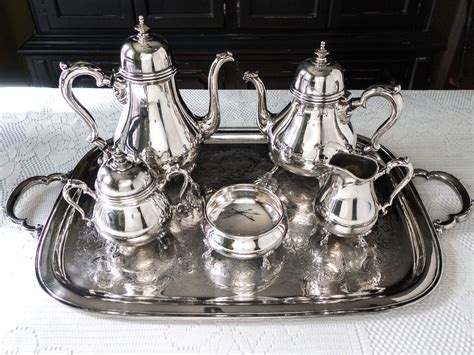 Silver Tea And Coffee Set With Tray
