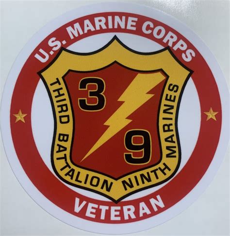 Usmc 3rd Battalion 9th Marines Striking 39 Veteran Sticker D132