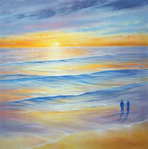 Seascape And Sunset Paintings By Stella Dunkley Original Sunset Painting
