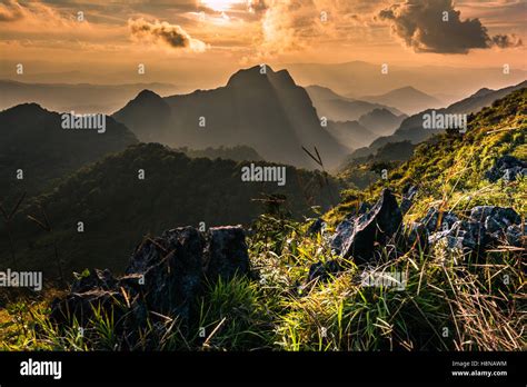 Raylight Sunset Landscape At Doi Luang Chiang Dao High Mountain In