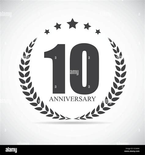 Logotipo De Plantilla 10 Años Aniversario Ilustración Vectorial Imagen