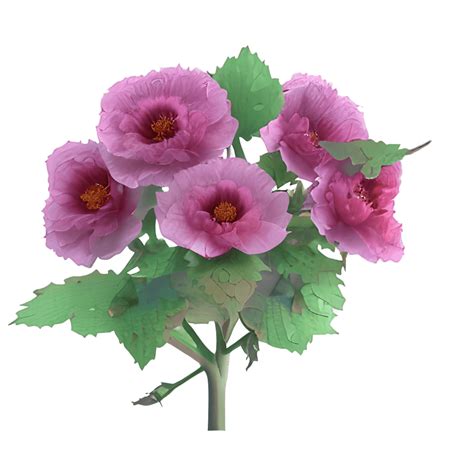 Hyperdetailed Realistic Hollyhock Flowers Bouquet · Creative Fabrica