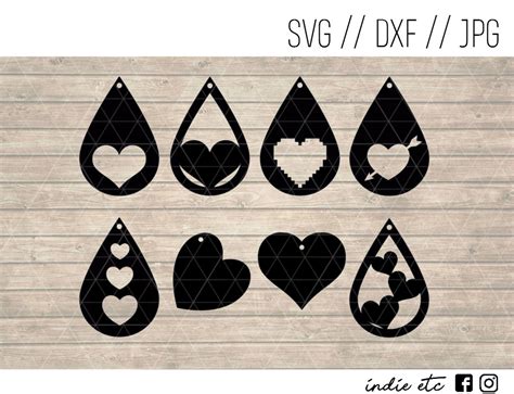 Valentines Earrings Digital Art File Svg Dxf  Cut File