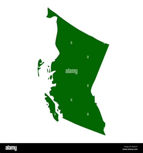 Map Of British Columbia Province Or Territory In Canada Isolated On