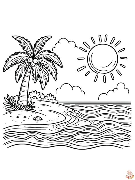 Beach Coloring Pages Relax And Unwind With Beautiful Coastal Scenes
