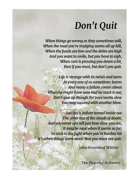 Dont Quit An Inspiring Poem By John Greenleaf Wittier Good Morning