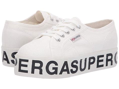 Superga 2790 Cotw Outsole Lettering Womens Lace Up Casual Shoes White